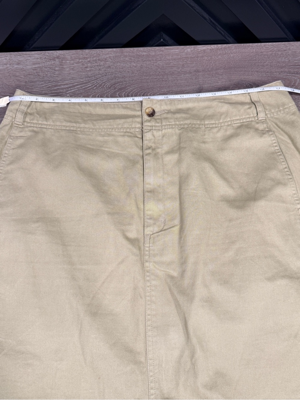 White Stag Womens Khaki Flat Front Maxi Skirt Size 16 - Picture 4 of 9